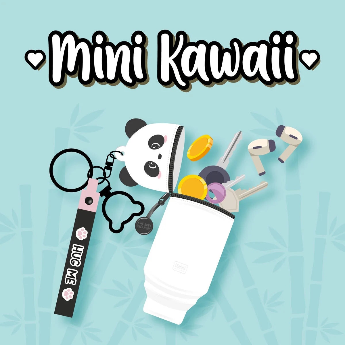 Legami Münztasche mit Schlüsselanhänger Panda - Mini Kawaii