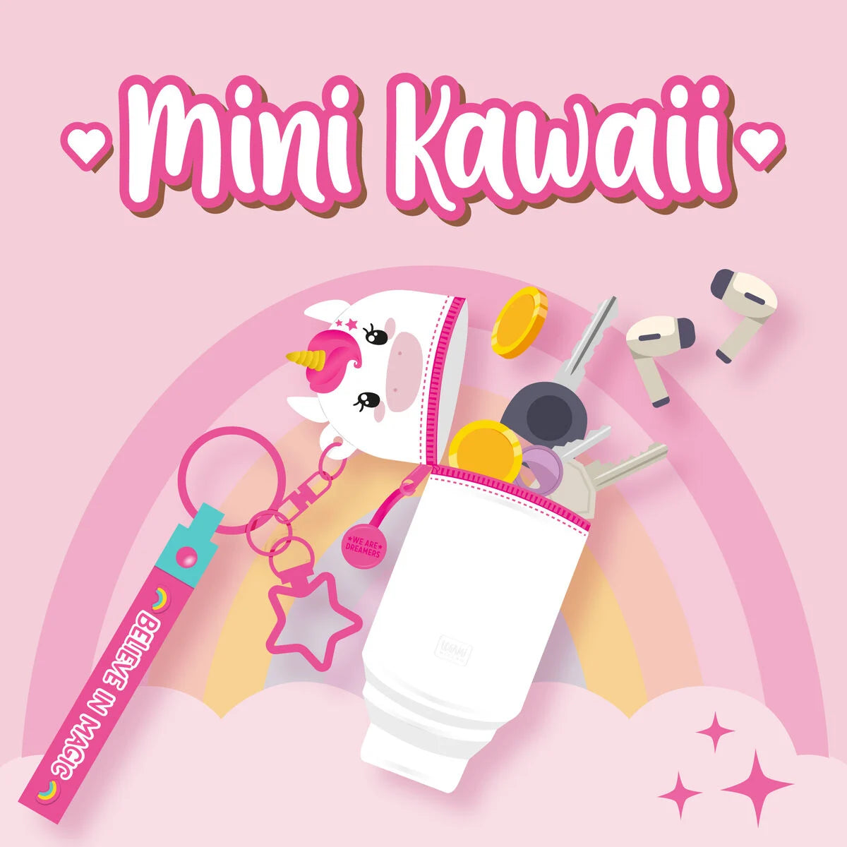 Legami Münztasche mit Schlüsselanhänger Unicorn - Mini Kawaii