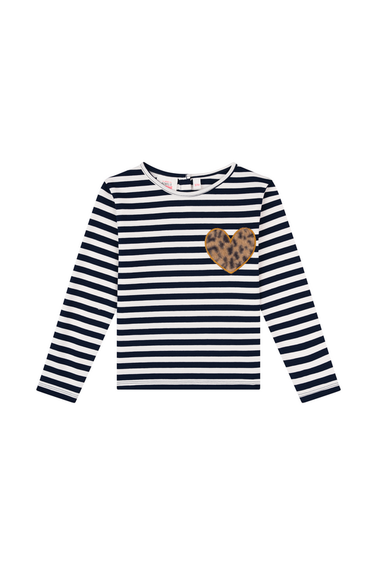 Mini Rebels Langarmshirt - gestreift - Navy