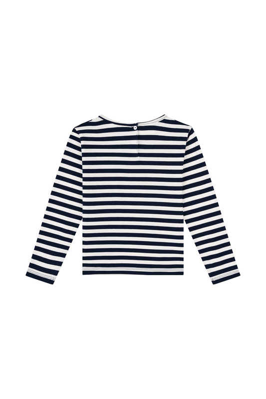 Mini Rebels Langarmshirt - gestreift - Navy