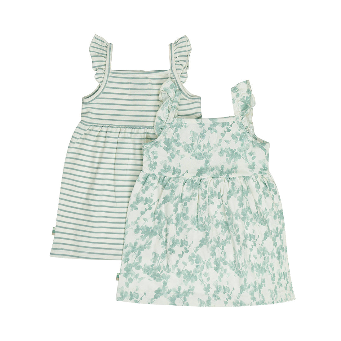 Dirkje Kleid im Doppelpack - gemustert und gestreift Off White
