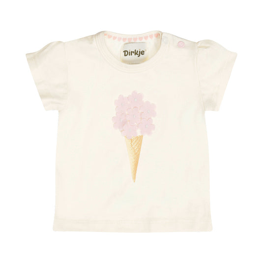 Dirkje T-Shirt mit Eistüte - Off White