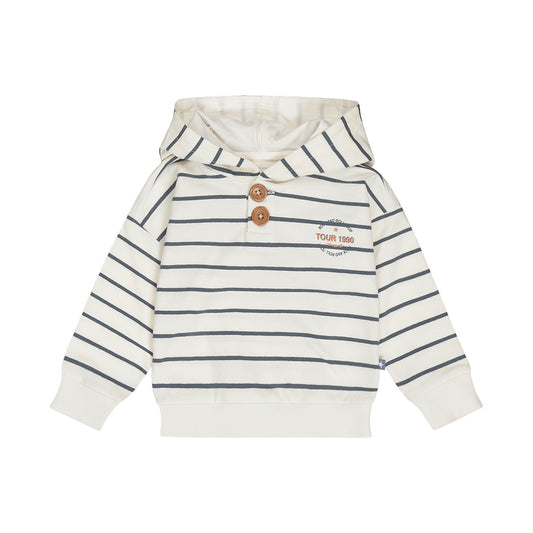 Dirkje Sweatshirt mit Kapuze, gestreift - Off White