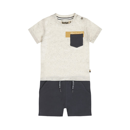 Dirkje Set, T-Shirt und Shorts - Off White