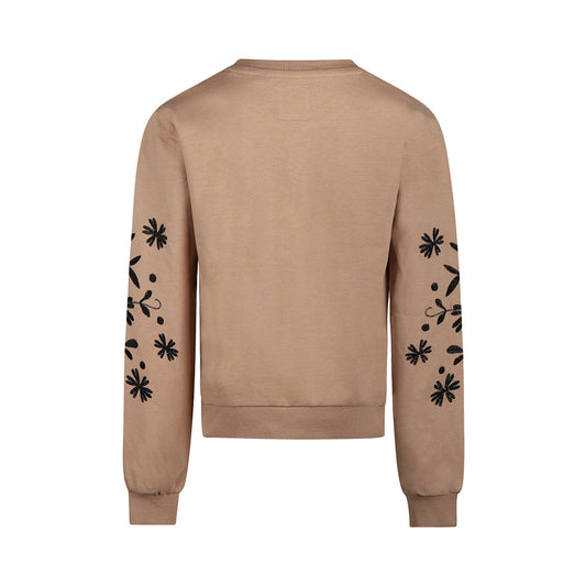 No Way Monday "Sweatshirt" mit Druck an den Ärmeln - Taupe