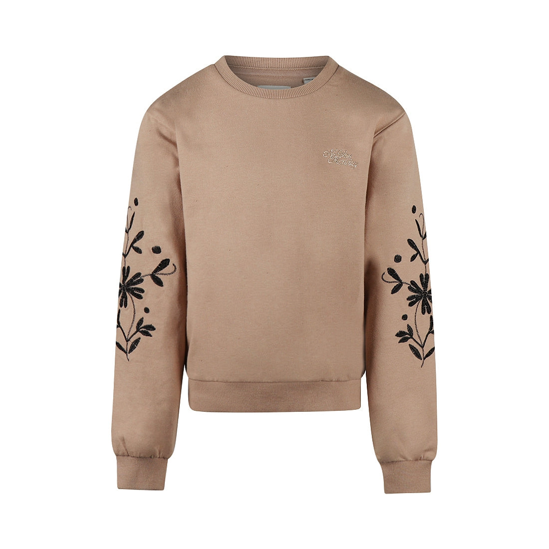 No Way Monday "Sweatshirt" mit Druck an den Ärmeln - Taupe