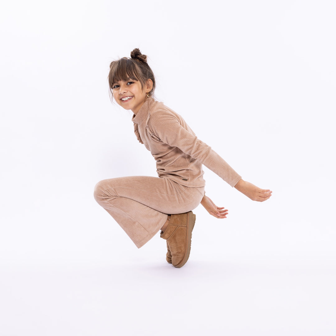 No Way Monday "Leggings" aus Cord, ausgestellt - Taupe