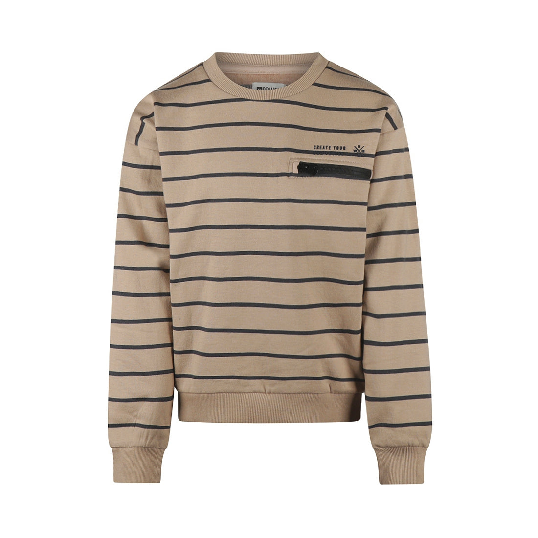 No Way Monday "Sweatshirt" gestreift - Light grey