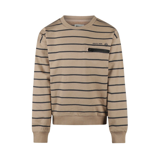 No Way Monday "Sweatshirt" gestreift - Light grey