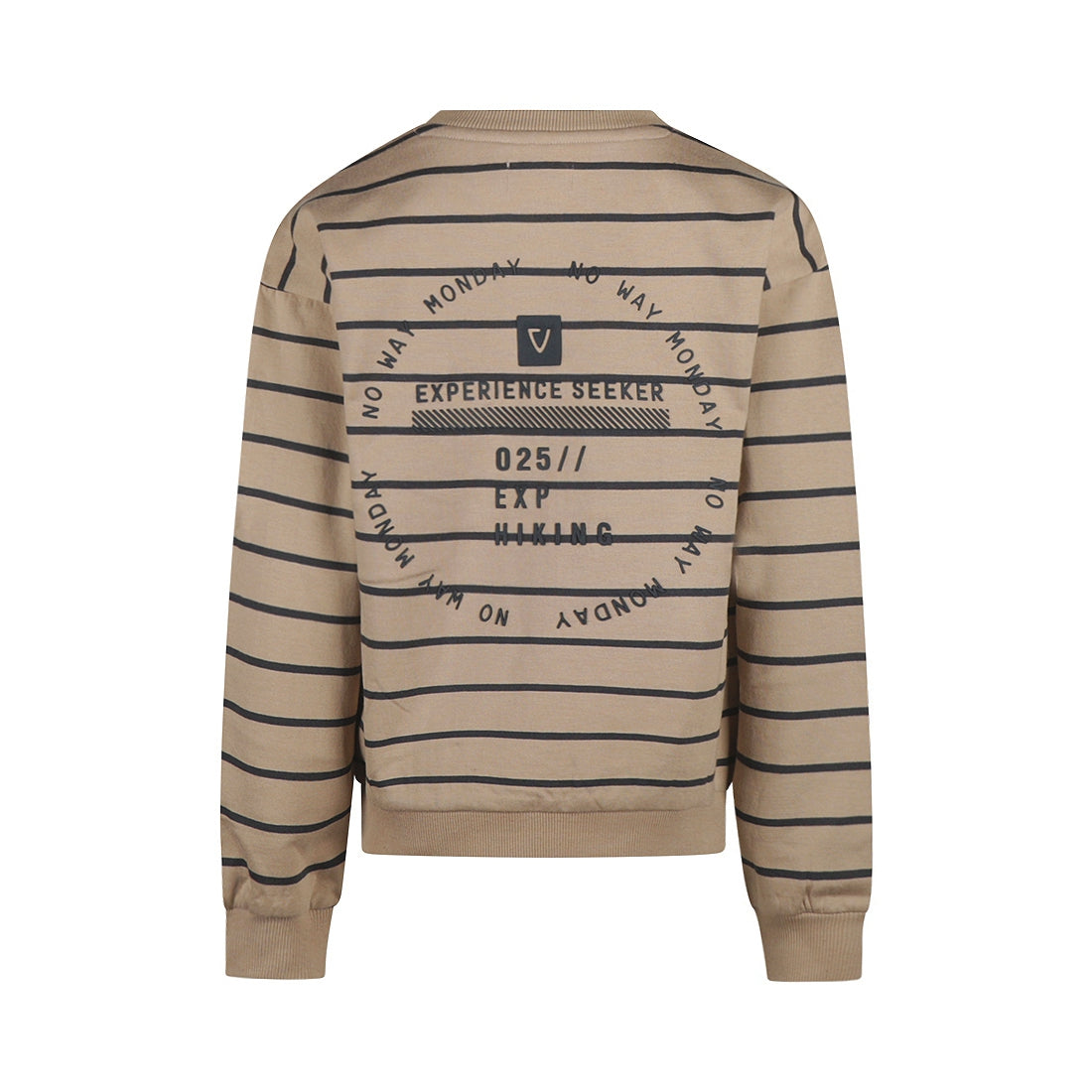 No Way Monday "Sweatshirt" gestreift - Light grey