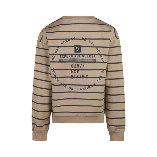 No Way Monday "Sweatshirt" gestreift - Light grey