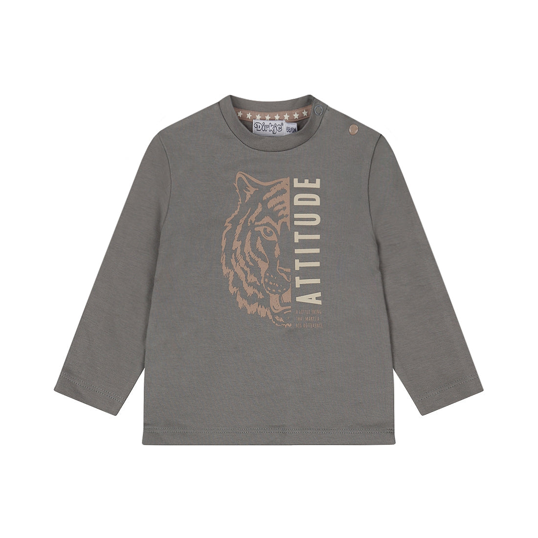 Dirkje "T-Shirt langarm" mit Druck - Grey