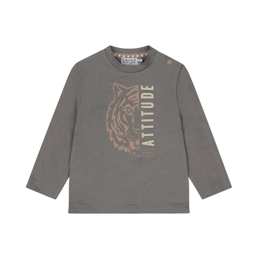 Dirkje "T-Shirt langarm" mit Druck - Grey