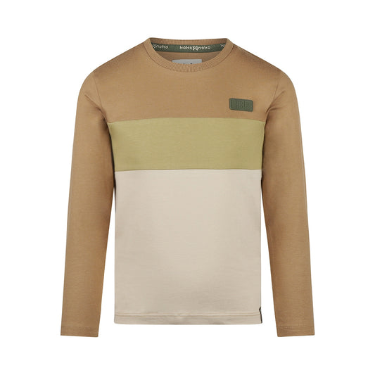 Koko Noko "T-Shirt langarm" Blockstreifen, Darksand