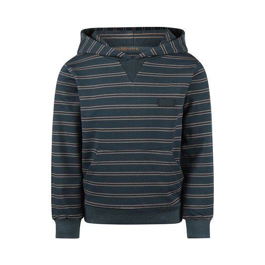 Koko Noko "Sweatshirt" mit Kapuze, gestreift - Steel Blue