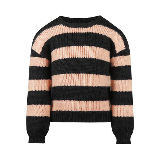 Koko Noko "Strickpullover" mit Blockstreifen - Dusty Pink