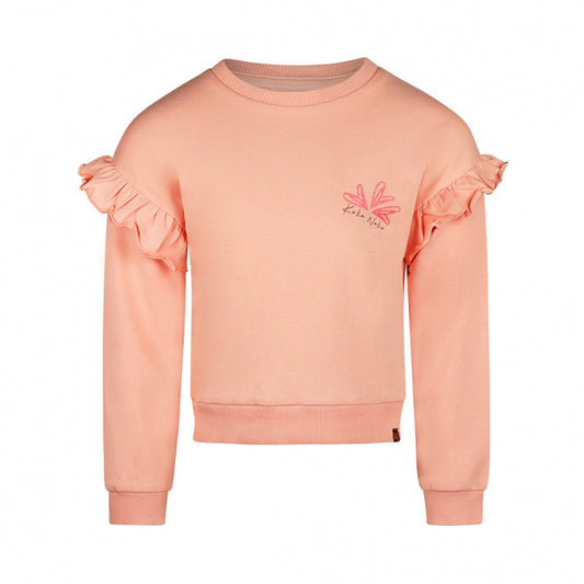 Koko Noko "Sweatshirt" mit Rüsche und Volant und Druck - Dusty Pink