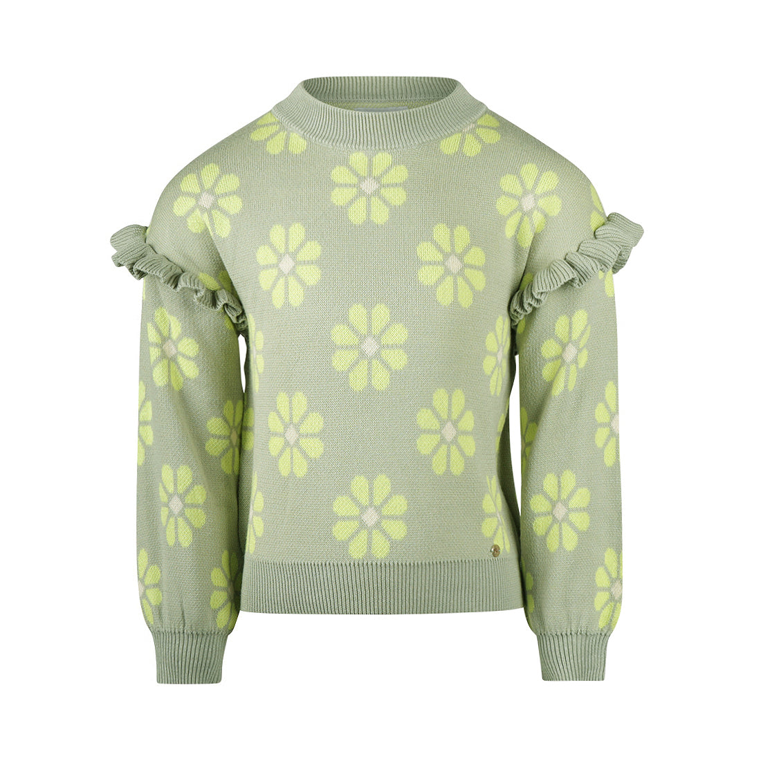 Koko Noko "Sweatshirt" mit Volant und Allover Druck - Faded green