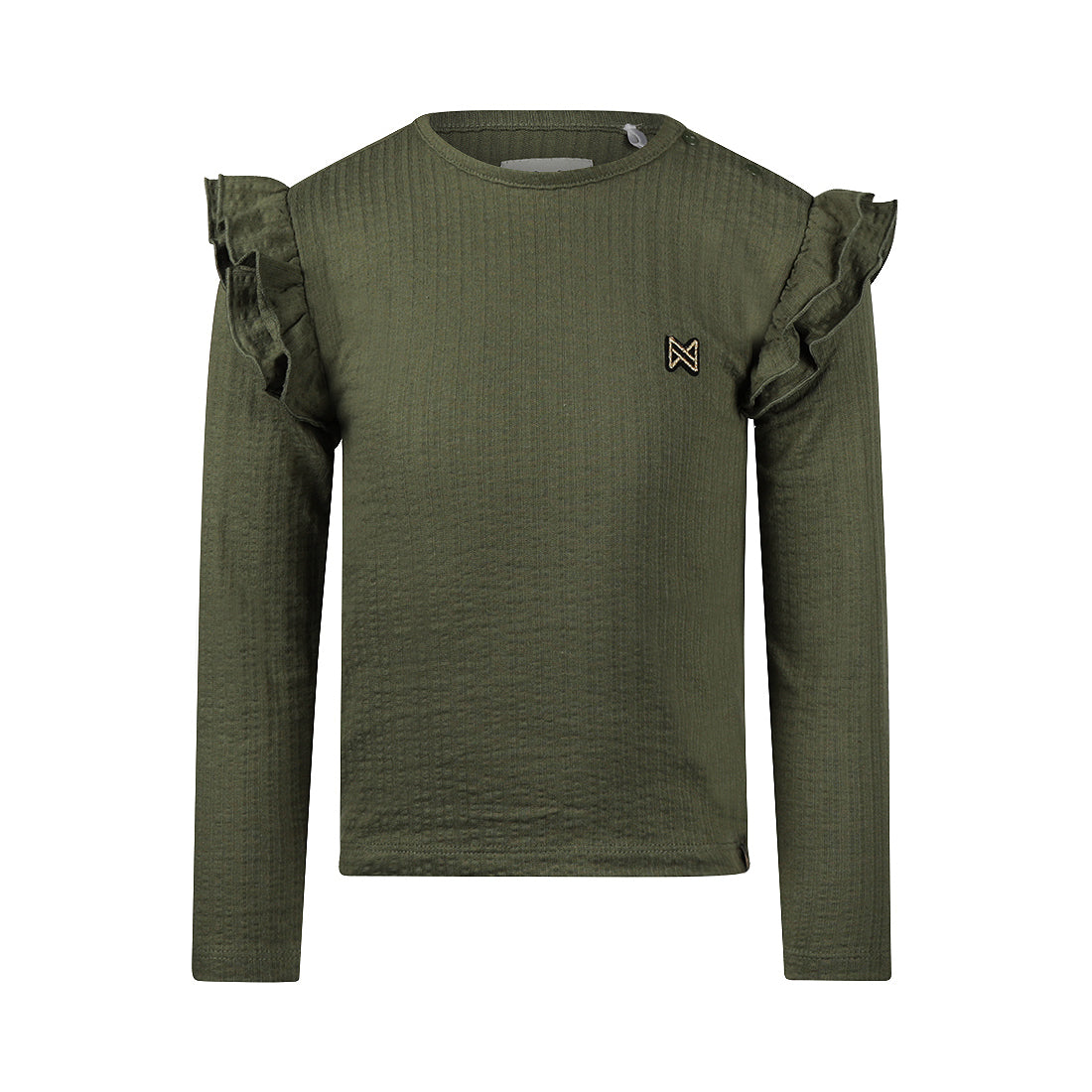 Koko Noko "T-Shirt langarm" mit Volant - Army Green