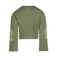 Bild in Galerie-Betrachter laden, Koko Noko "Sweatshirt" mit ausgestellten Ärmel und Stickerei - Army Green
