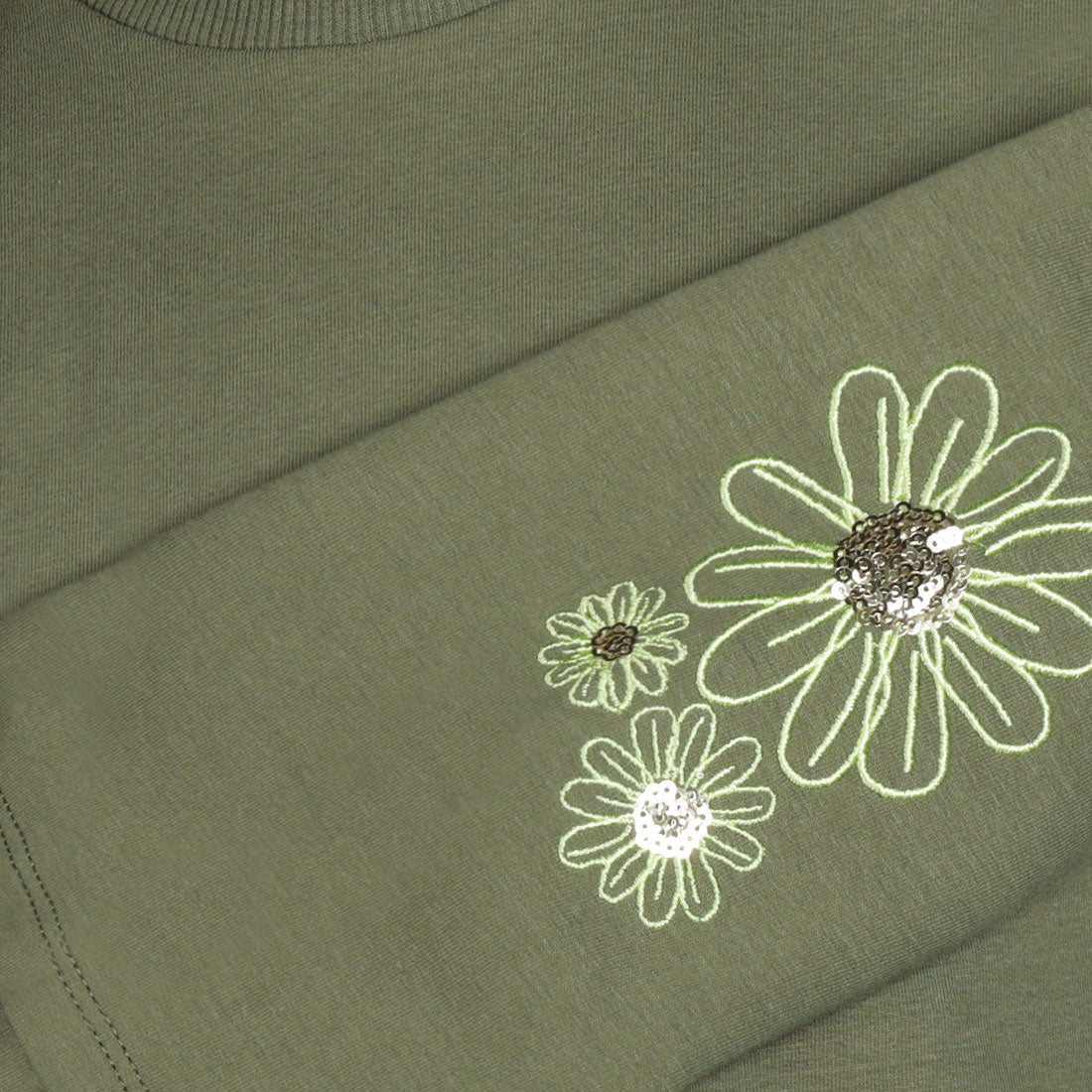 Koko Noko "Sweatshirt" mit ausgestellten Ärmel und Stickerei - Army Green