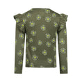 Bild in Galerie-Betrachter laden, Koko Noko "T-Shirt langarm" mit Rüsche und Allover Druck - Army Green

