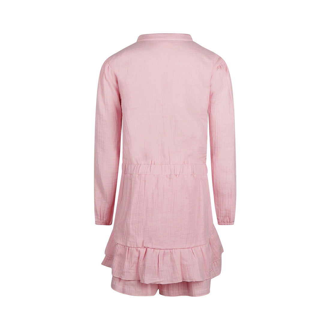 No Way Monday "Kleid" langarm mit Knopfleiste und Stehkragen - Rosa