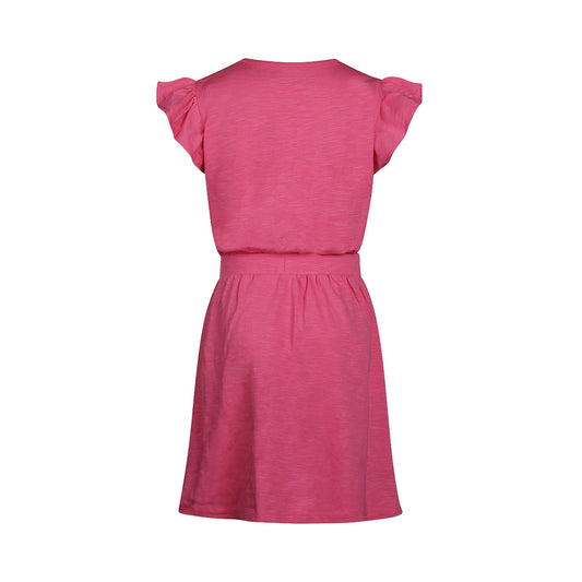 No Way Monday "Kleid" mit Volantärmel und Gummizugraffung - Pink