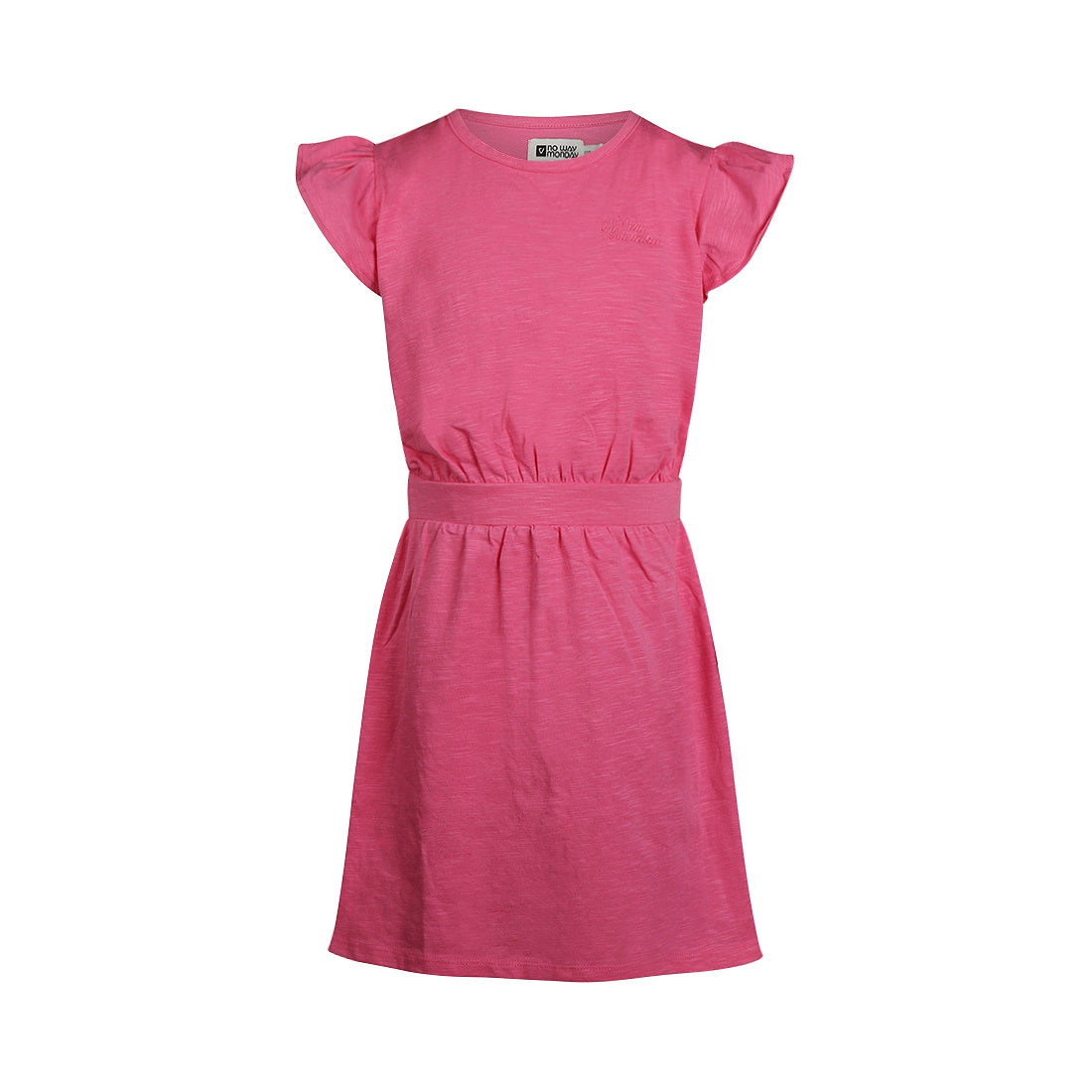 No Way Monday "Kleid" mit Volantärmel und Gummizugraffung - Pink