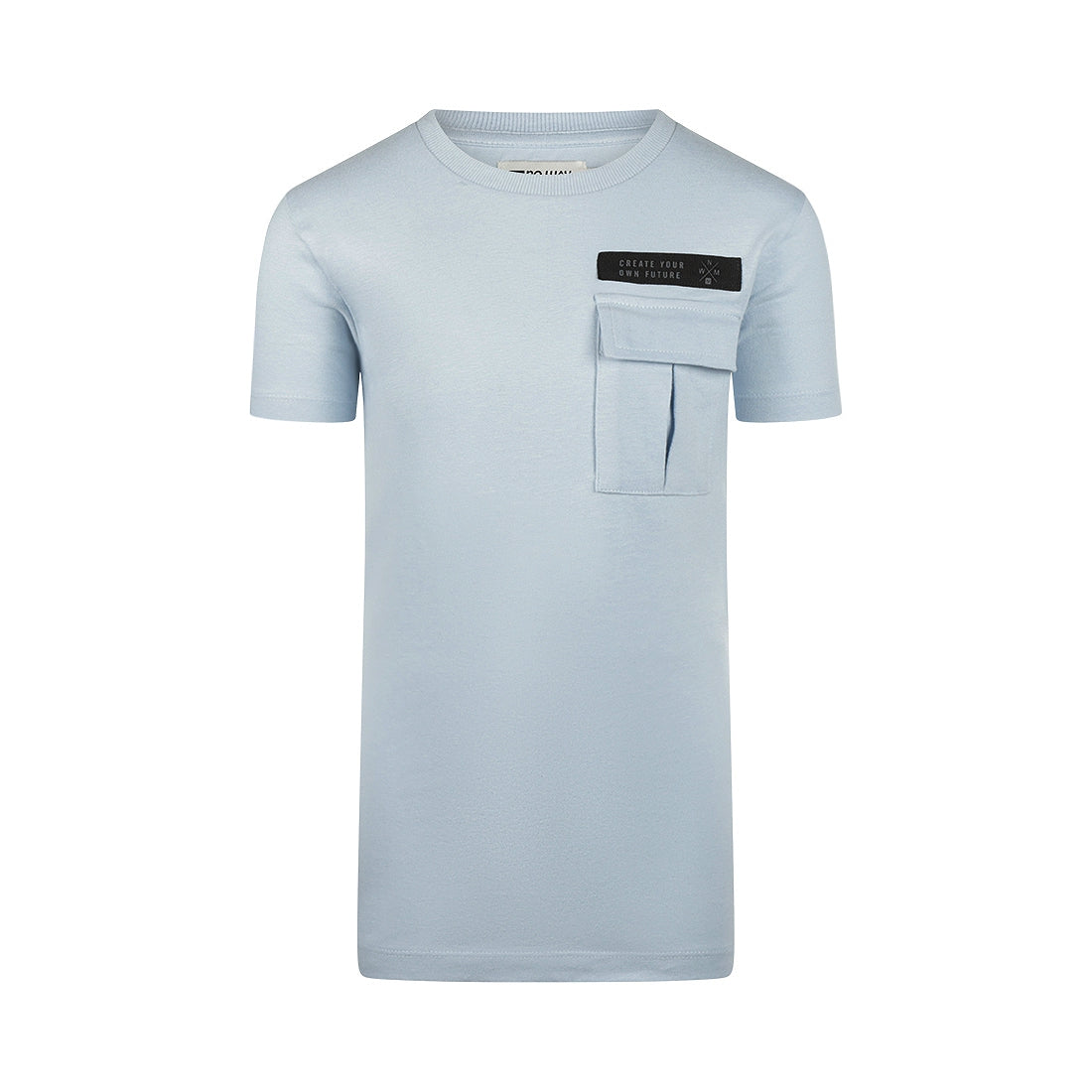 No Way Monday "T-Shirt" mit aufgenähter Brusttasche - Hellblau