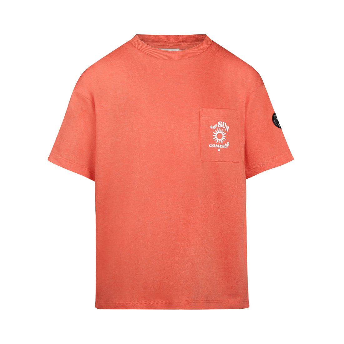 No Way Monday "T-Shirt" mit Brusttasche und Druck auf dem Rücken - Bright Red