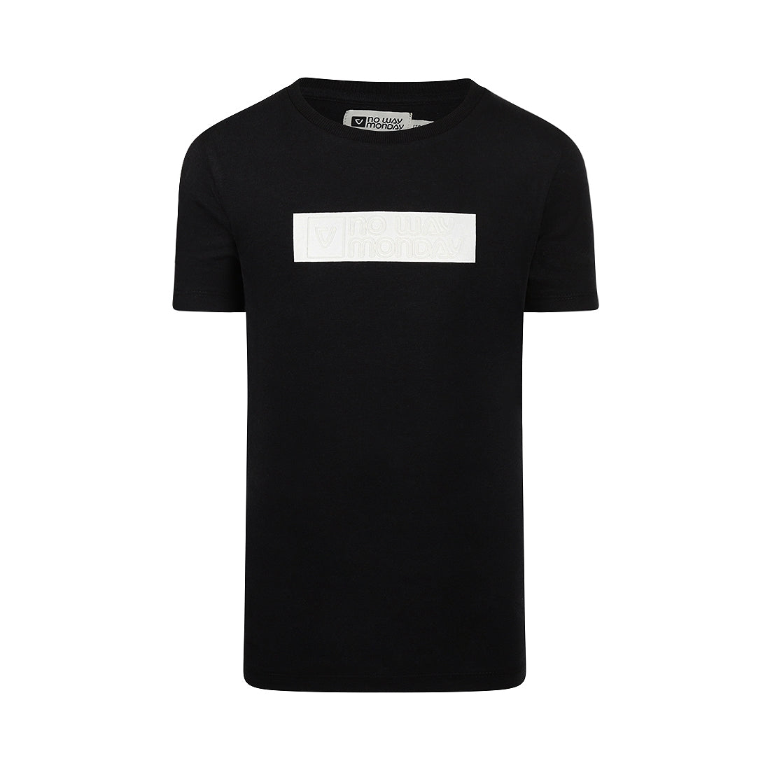 No Way Monday "T-Shirt" mit breitem Streifen auf der Brust - Black