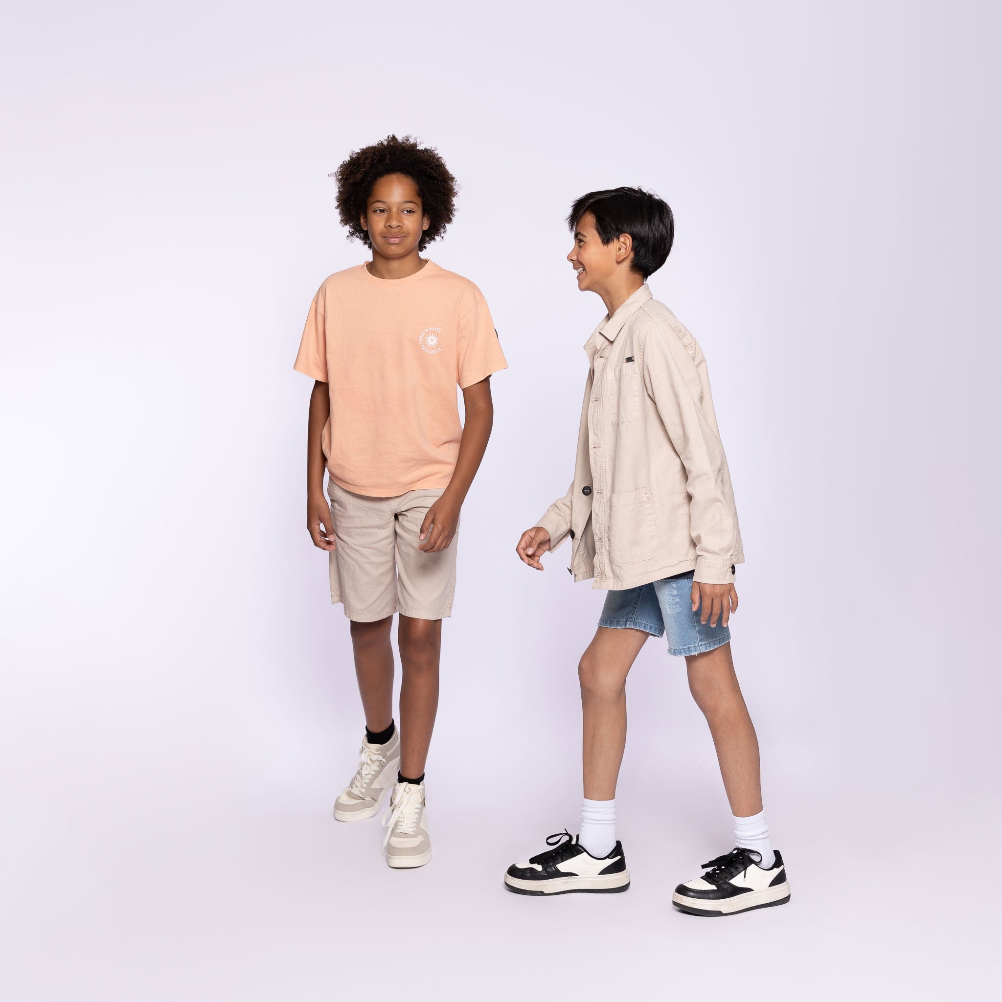No Way Monday "Bermudas Shorts" mit Bindebündchen - Taupe