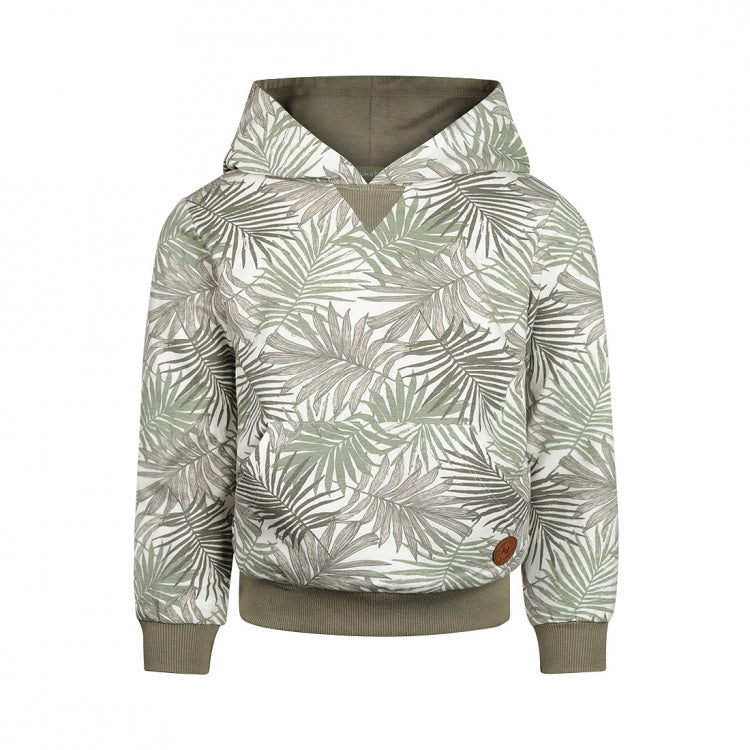Koko Noko Sweatshirt mit Kapuze, Blätter - verblasstes grün