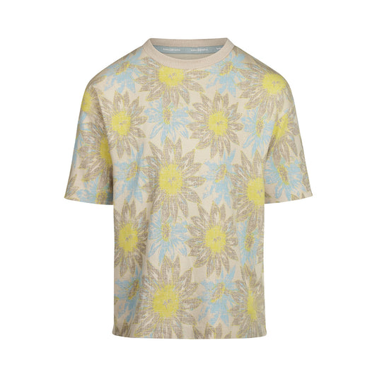 Koko Noko "T-Shirt" bedruckt mit Sonnenblumen - Beige