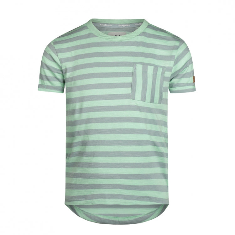 Koko Noko T-Shirts, Mint gestreift mit aufgenähter Tasche