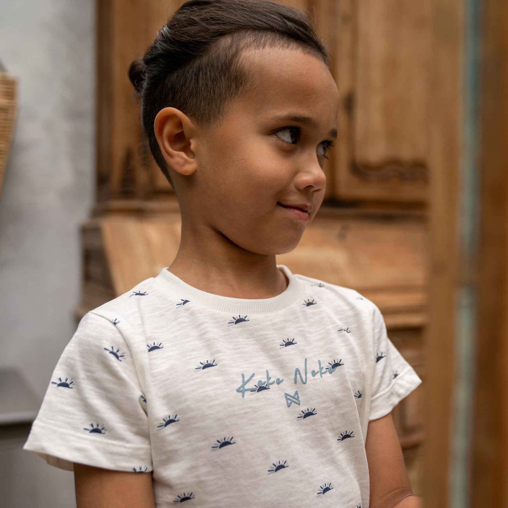 Koko Noko T-Shirt, Cremefarben - gemustert