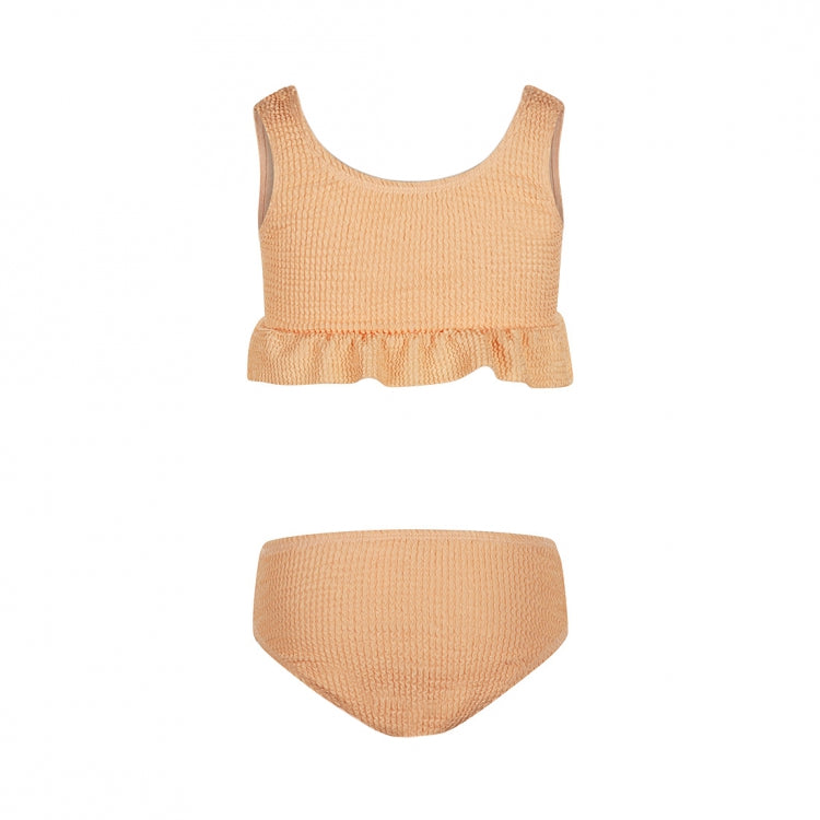 Koko Noko Bikini mit Volant-Abschluss, Aprikosefarben