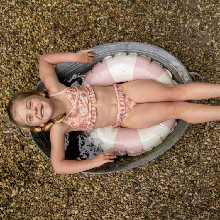 Koko Noko Bikini mit Volant-Abschluss, gemustert Aprikosefarben