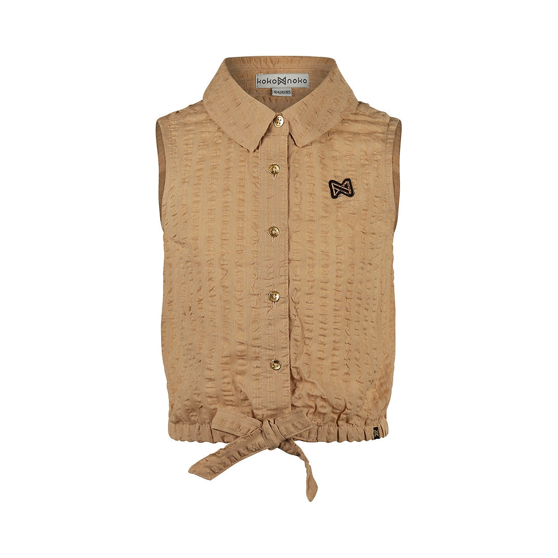 Koko Noko "Bluse" mit Bindeknoten - Sand