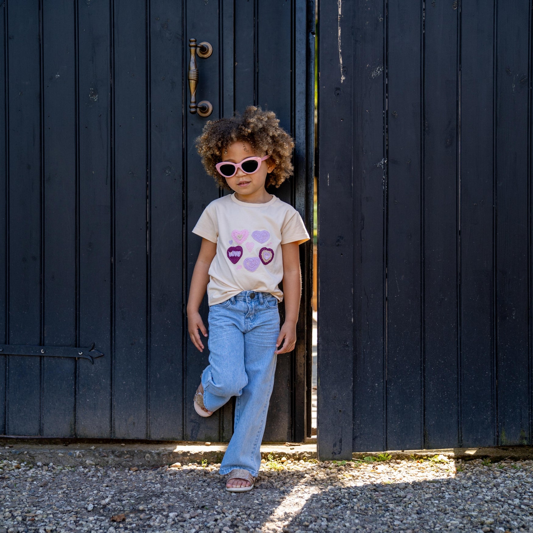 Koko Noko Jeans mit weitem Bein, Blue Jeans