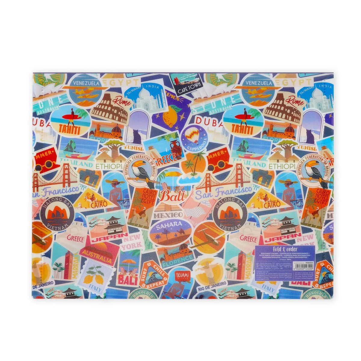 Legami Dokumentenmappe - Fold & Order - Travel Stickers