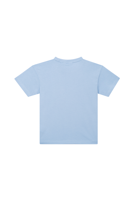 Someoone "T-Shirt" mit Druck auf der aufgenähten Tasche - Hellblau