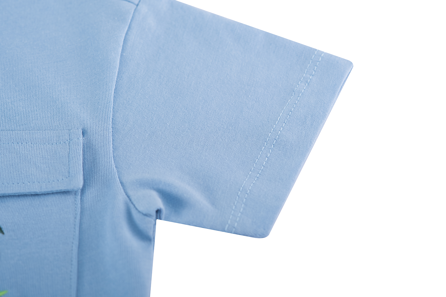 Someoone "T-Shirt" mit Druck auf der aufgenähten Tasche - Hellblau