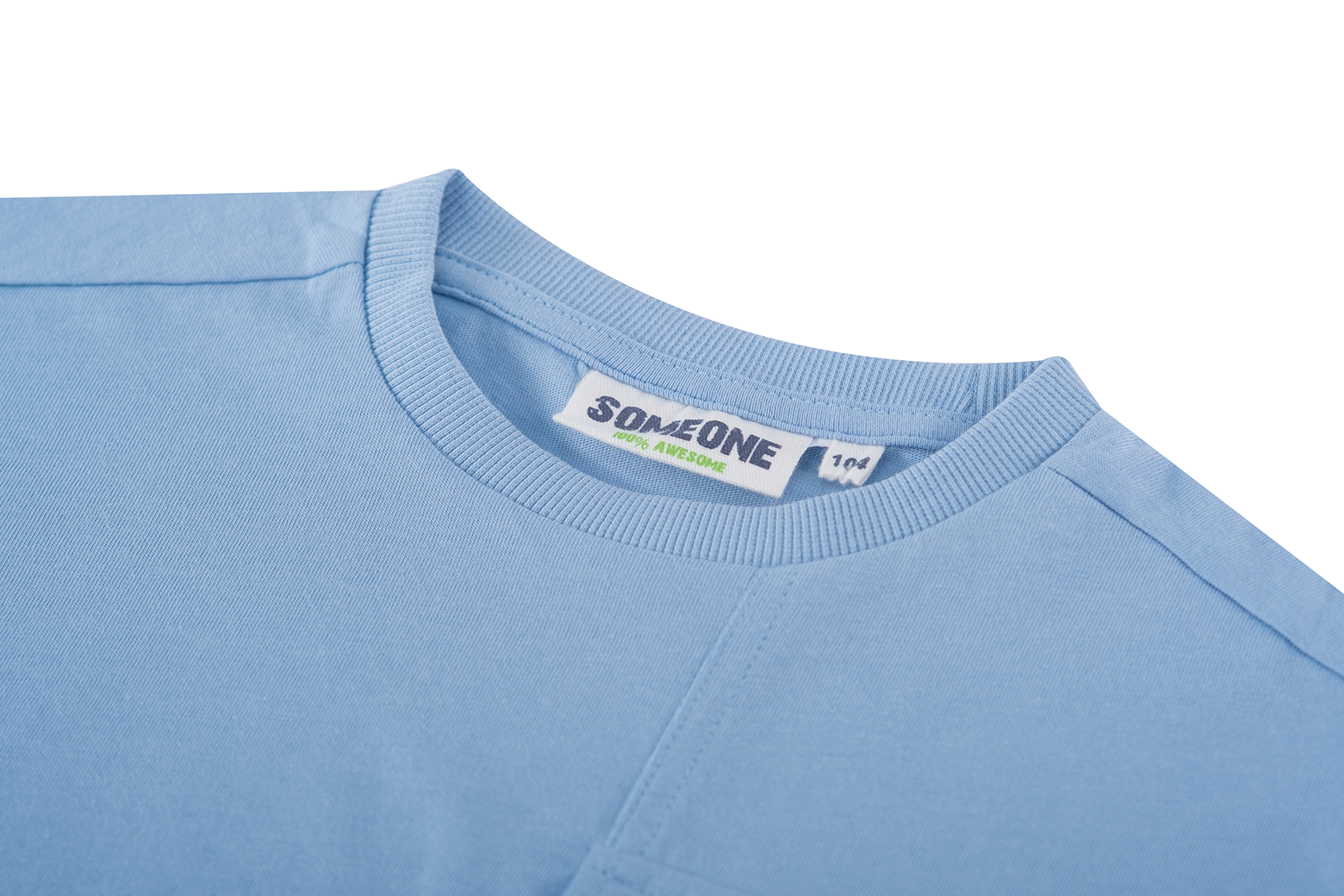 Someoone "T-Shirt" mit Druck auf der aufgenähten Tasche - Hellblau