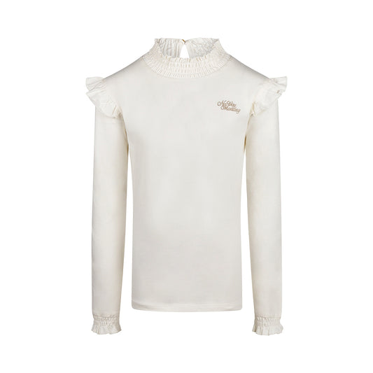 No Way Monday "Sweatshirt" mit Rüsche - weiss