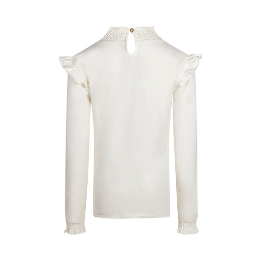 No Way Monday "Sweatshirt" mit Rüsche - weiss