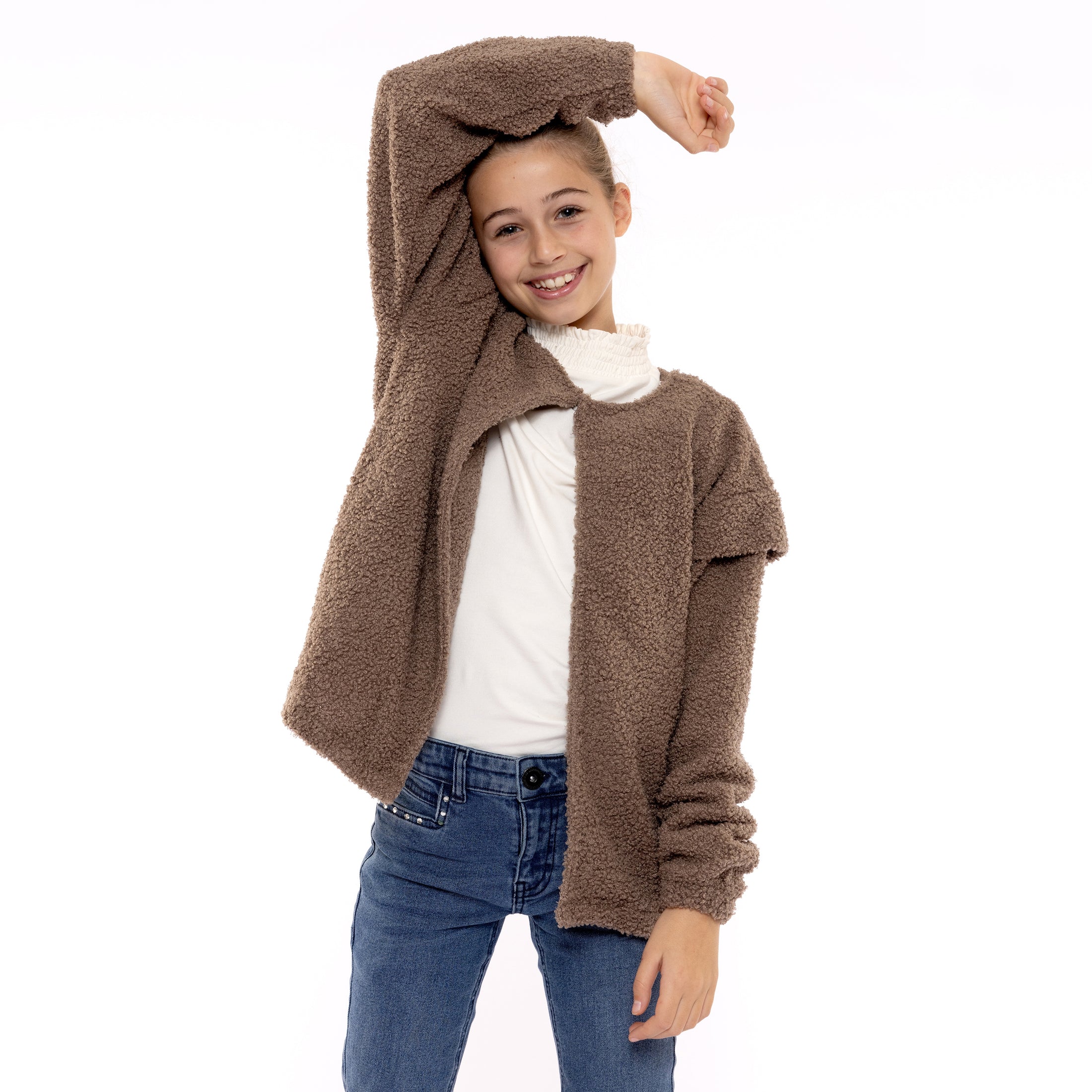 No Way Monday "Sweatshirt" mit Rüsche - weiss