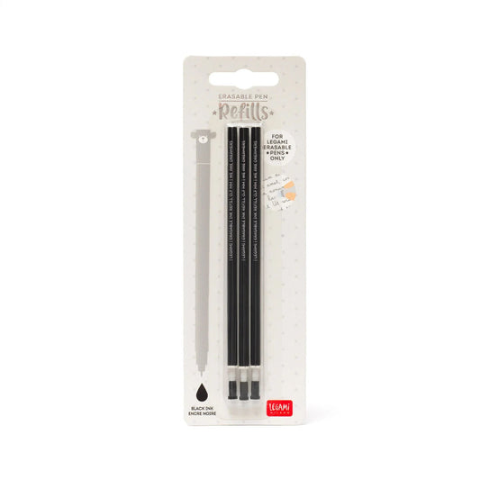 Legammi "Set mit 3 Nachfüllminen" für löschbare Gelstifte - Schwarze Tinte - Erasable Pen