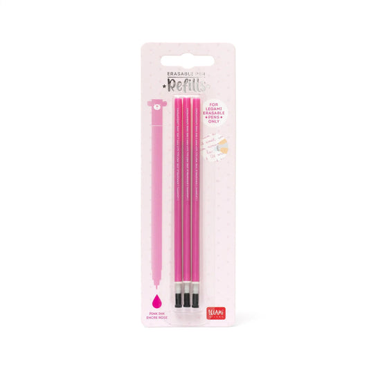Legami Set mit 3 Nachfüllminen für löschbare Stifte - Rosa Tinte - Erasable Pen